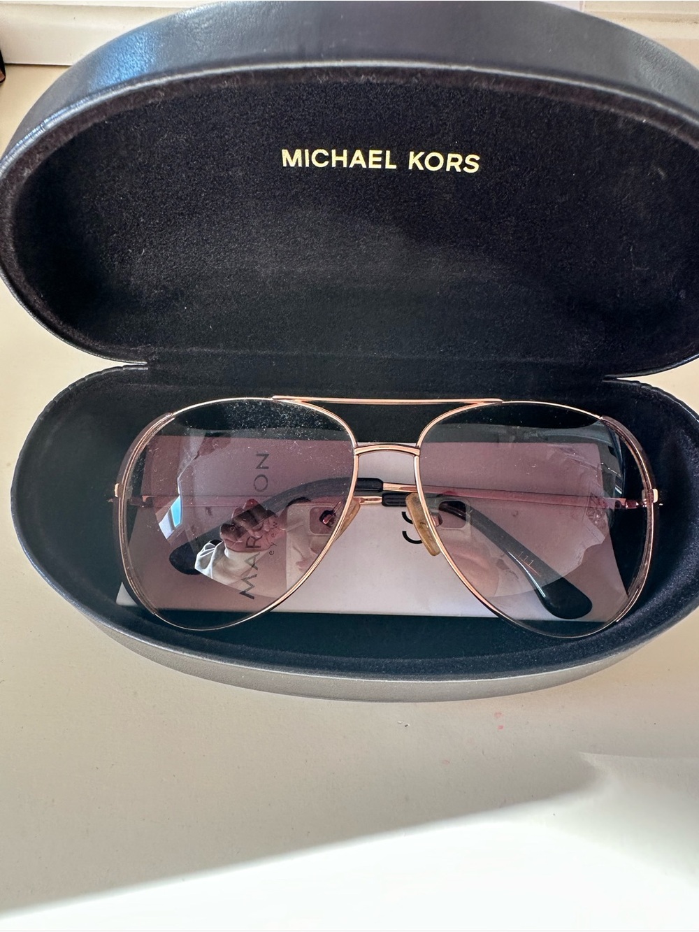 Michael Kors Sicily Aviator Sunglasses Pink Gradient Lens